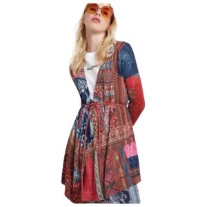 DESIGUAL Ethnic Print Cardigan Sikkim Womens Size XL  Multicolor Sweater